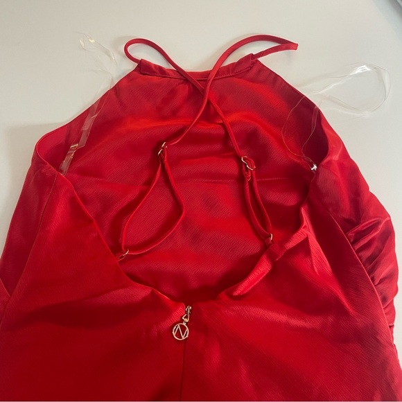 New! Nookie Red Gypsy Mini Halter Asymmetrical Mini Dress 37676 - Picture 8 of 12